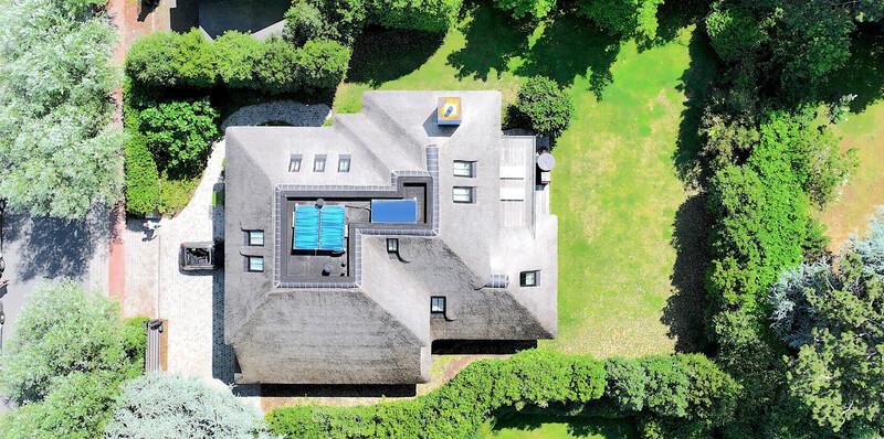 Exterior of a luxury holiday villa in the woods of Knokke, near Royal Zoute Golf Club
